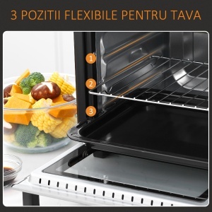 Cuptor Electric Ventilat – 44×32×28 cm, Cu Tava & Gratar - Img 5