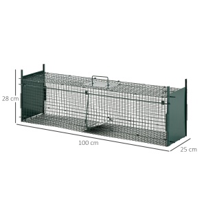 Cusca Capcana Verde – Usa Dubla, 100×25×28 cm pentru Animale - Img 3