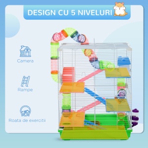cusca cu 5 niveluri pentru rozatoare, 46x30x58 cm - Img 6