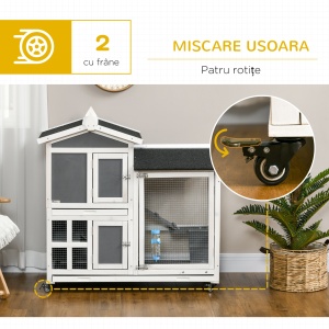 Cusca Exterior pentru Iepuri – Cu Roti, Casa si Zona de Alergat - Img 8