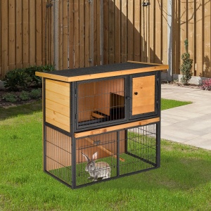 Cusca Iepuri Exterior – Lemn & Metal, Cu Rampa & Spatiu Deschis - Img 2