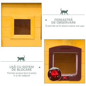 Cușcă pentru Animale Domestice din Lemn de Brad, 70x51.5x60cm - Img 7