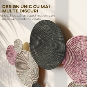 Decor de Perete cu 8 Discuri 3D din Metal în culori Bronz, Portocaliu și Galben - Img 4