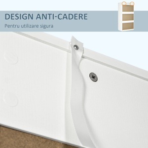 Dulap alb cu cuier pentru haine si 2 sertare glisante pentru dormitor din PAL, 100x60x200 cm - Img 6