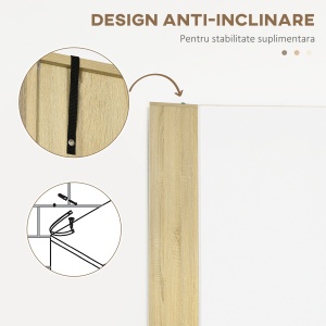 Dulap Baie din PAL Alb cu 2 Dulapioare cu Usi si 2 Rafturi Deschise, Design Anti rasturnare, 53x33.5x195.7 cm - Img 6