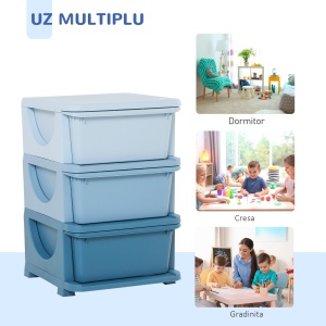 dulap cu 3 sertare, din plastic, 37x37x56.5 - Img 6