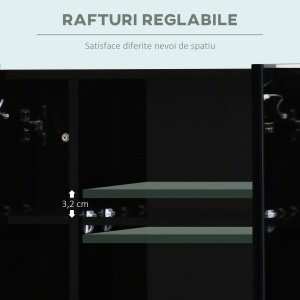 Dulap de Baie LED cu Oglindă , Dulap Suspendat cu 3 Uși, Rafturi Reglabile, Funcție Memorie & Încărcare USB - Img 6
