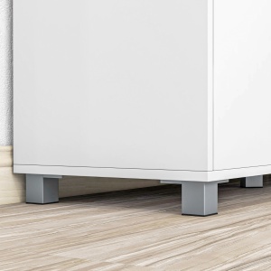 Dulap de Bucatarie Bufet Modern din Lemn cu Dulapuri Sertar Compartiment Deschis Dulap Multifunctional pentru Bucatarie si Sufragerie depozitare laterala toaleta acasa birou hol prosop manere dus colt baza inalta vopsit rezistent la apa - Img 9