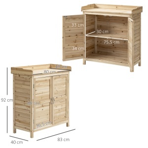 Dulap Exterior Lemn 83×40×92 cm – 2 Rafturi, Usi Duble - Img 3