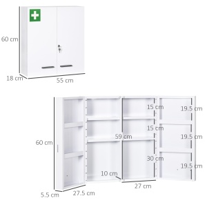 Dulap Garda Medicamente 6 Rafturi 55x18x60 cm – Alb - Img 3