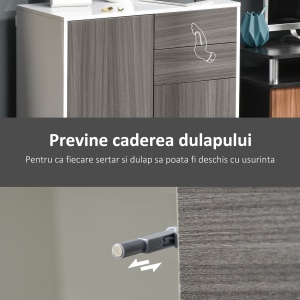 Dulap Gri Multiuz – Sertare & Compartimente cu Apasare - Img 6