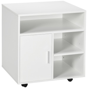 Dulap Imprimanta – Alb 60×50×65,5 cm cu Rafturi & Spatiu Depozitare - Img 1