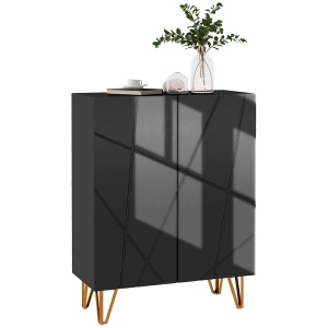 Dulap Îngust pentru Pantofi, Dulap Subțire pentru Depozitarea a 15-20 de Pantofi, 95x72x31.5 cm, Negru - Img 1