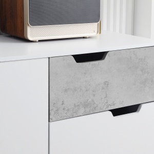 Dulap modern pentru depozitare, dulap decorativ cu sertar, 2 usi pentru dormitor, living, hol, gri deschis - Img 7