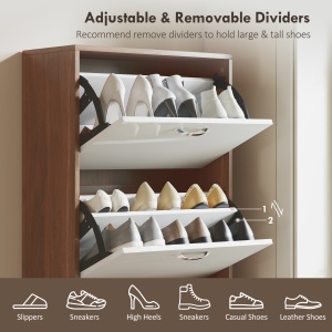 Dulap Pantofi 60×28×189 cm – 5 Sertare & Spatiu pentru 30 Perechi - Img 6