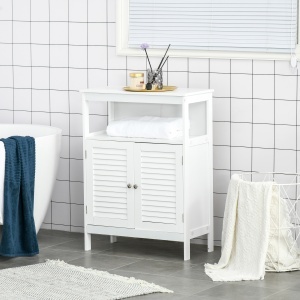 Dulap pentru Baie Impermeabil cu 2 Rafturi si Dulapior MDF Alb - Img 8