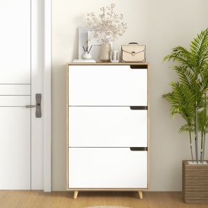 Dulap pentru Pantofi cu Economie de Spațiu cu 3 Sertare și Raft Reglabil, Suport Subțire pentru, 72x24x119 cm, Alb - Img 8