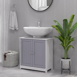 Dulap sub Chiuveta de Baie 2 Usi si Etajera Reglabila din MDF 60x30x60cm - Img 2