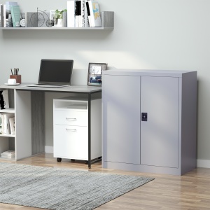 Dulapior Documente – Otel Gri 80×40×92,5 cm cu inchidere - Img 2