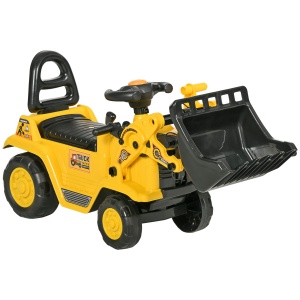 Escavator pentru Copii cu Cupă și Spațiu de Depozitare Ascuns, în PP și ABS, 80x26.5x39 cm, Galben și Negru - Img 1