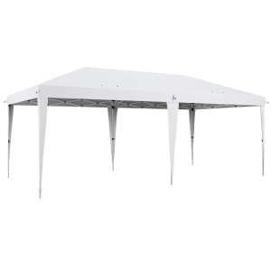 Foișor 6 x 3 m Pavilion de Grădină Pop-Up Pliabil cu Geantă Inclusă din Oțel Epoxidic și Țesătură Oxford de Înaltă Densitate Gri - Img 1