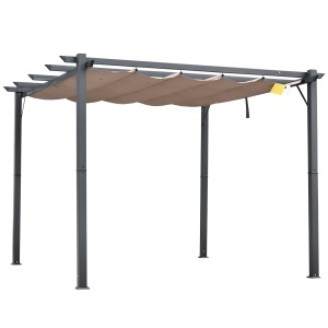 Foisor Pergola de Gradina 3x3 m cu Acoperis Retractabil - Img 1