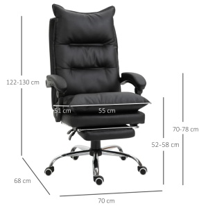 Fotoliu Birou Negru – Rabatabil, Suport Picioare & Ergonomic - Img 3