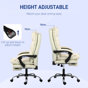 Fotoliu Birou Negru – Rabatabil, Suport Picioare & Ergonomic - Img 4
