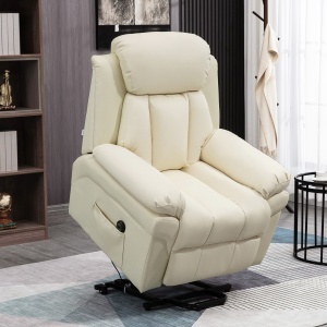 Fotoliu de Relaxare Electric, cu telecomanda si functii de inclinare - Crem - Img 2