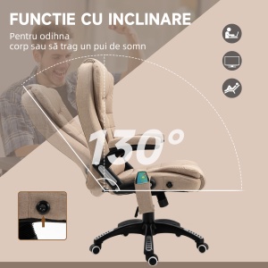 Fotoliu Masaj Bej – 6 Puncte, incalzire & inaltime Reglabila - Img 6