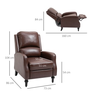 Fotoliu Relax Rabatabil 90° si 150° Manual din piele - Img 3