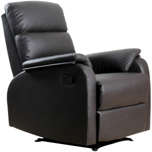 Fotoliu Relax Rabatabil Manual in Piele Sintetica, Maro, 75x92x99cm - Img 1