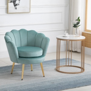 Fotoliu Vintage – Catifea Verde 76×76×74 cm, Design Elegant - Img 2