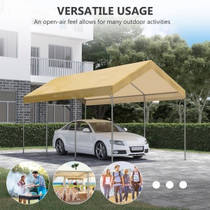 Garaj tip cort 6m x 3m, Garaj portabil, Cort de gradina cu copertina, adapost de depozitare, cu copertina din PE anti-UV si kit de ancorare, pentru masina, barca, petrecere, nunta - Img 7