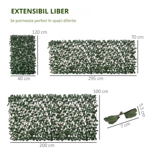 Gard Artificial 200×100 cm Extensibil - Img 3