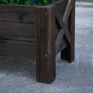 ghiveci din lemn pentru plante, 100x36.5x36 cm, maro - Img 9