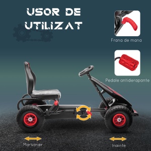 Go Kart Pedale Copii – Reglabil cu Roti Gonflabile - Img 5