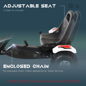 Gokart cu pedale pentru copii 3-6 ani scaun reglabil din metal plastic - Img 6