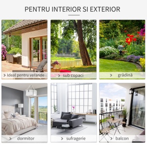 Hamac de gradina Boho Chic Scaun Suspendat pentru Interior si Exterior Crem - Img 5