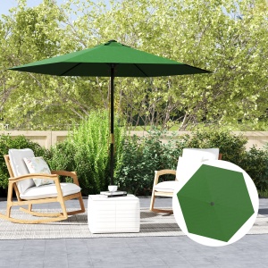 Înveliș de Schimb pentru Umbrelă cu Orificii de Aerisire, Ø300 cm, Verde - Img 6