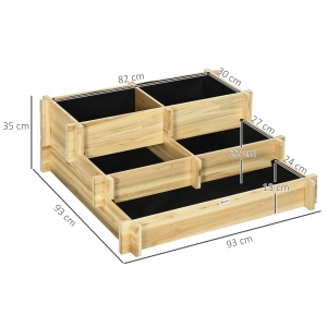 Jardiniera 3 Niveluri din Lemn de Brad – Cultivare Usoara in Gradina - Img 3