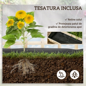 Jardiniera cu 3 Niveluri cu Grilaj pentru Catarat Vita de Vie, Paturi Suprainaltate din Lemn pentru Gradina, Jardiniera in Aer Liber pentru Legume, Flori, Ierburi, Nuanta Natur - Img 6