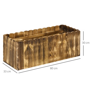 Jardinieră de Grădină Dreptunghiulară pentru Plante, 80x33x30 cm, Lemn Natural - Img 3