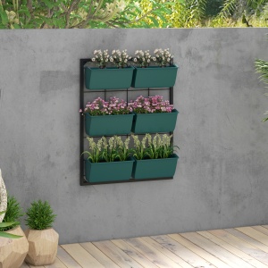 Jardiniera de perete pe 3 nivele cu 6 ghivece pentru int - Img 2