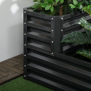 Jardiniera pentru Plan de Cultivare inaltat pe 2 Niveluri din Otel, Jardiniera Supraetajata cu Parte Inferioara Deschisa - Img 8