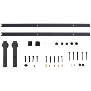 kit sina pentru usi glisante, 200x4x0.6 cm, negru - Img 1