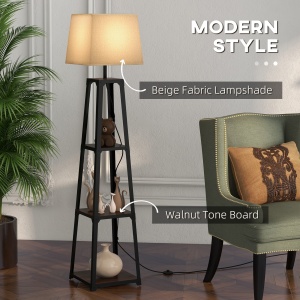 Lampa de Podea Rafturi Lampi Moderne Inalte Independente pentru Camera de Zi Dormitor cu Abajur din Material Textil lampa de masa veioza decor stil vintage decor casa iluminat casa lampa din rattan otel lemn metal - Img 4