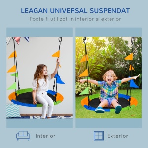 Leagan Rotund Copii – Multicolor, pentru Interior & Exterior - Img 7