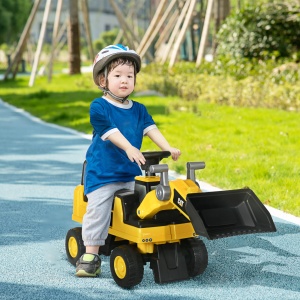 Licensed CAT Kids Ride on Excavator w/ Manual Bucket Horn Under Seat Storage - Img 2