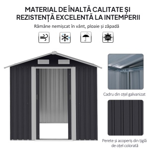 Magazie Gradina 2×1,5×1,9 m – Otel Zincat cu Usi Culisante - Img 4